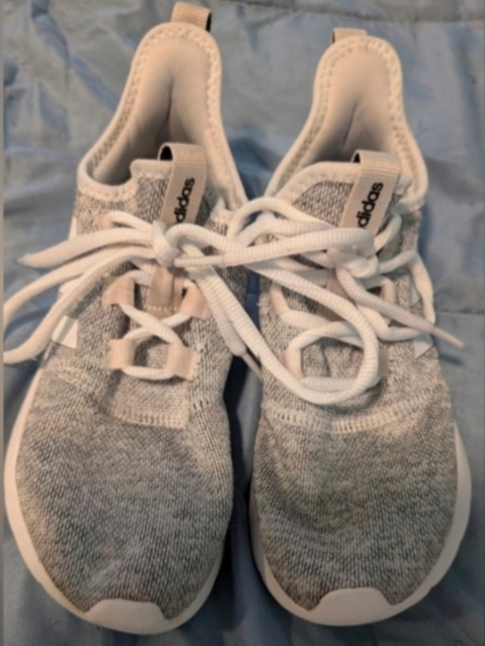Adidas Cloudfoam Gray and White Sneakers